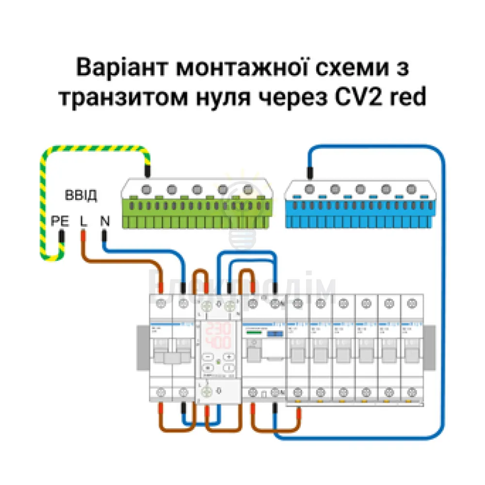 ZUBR Реле напруги ZUBR 1ф CV2-32 red з контролем струму 97934  - фото 2