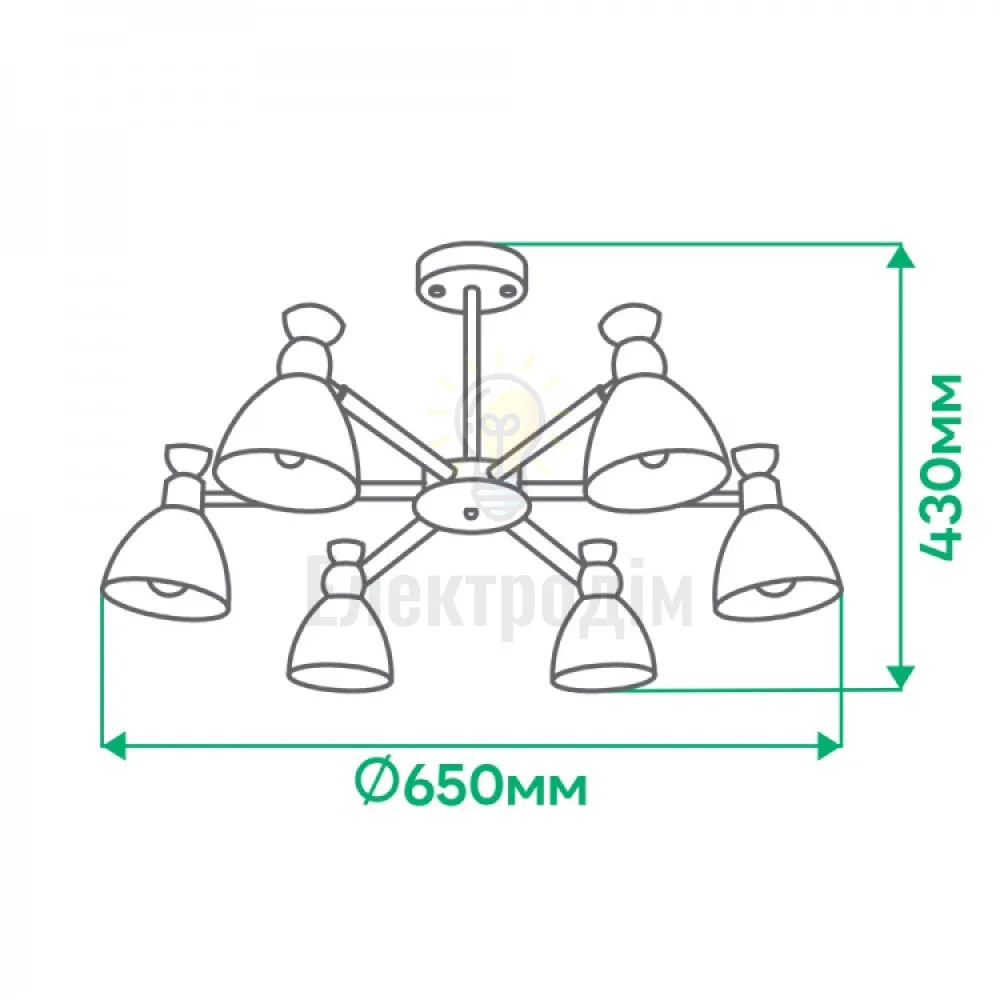 AL6196-1ARD 6*E27*40W 650*430mm білий SCANDY 80101  - фото 2