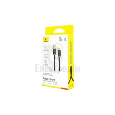 Кабель USB USB/Type-C ColorWay Dura Series 60W 1м чорний/золотий P10377802U01-00 — купити в Електродім