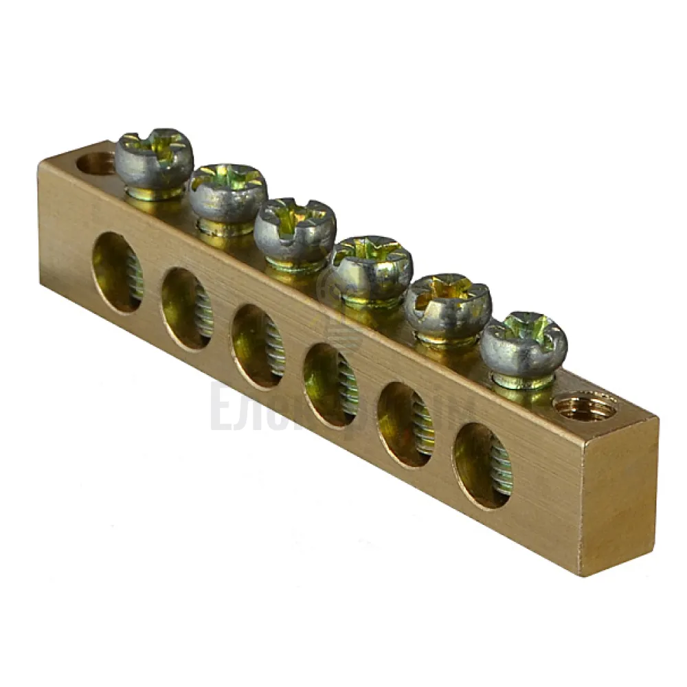 Шина нульова ACKO 6x9 мм 6 отворів бруском A0150120064 