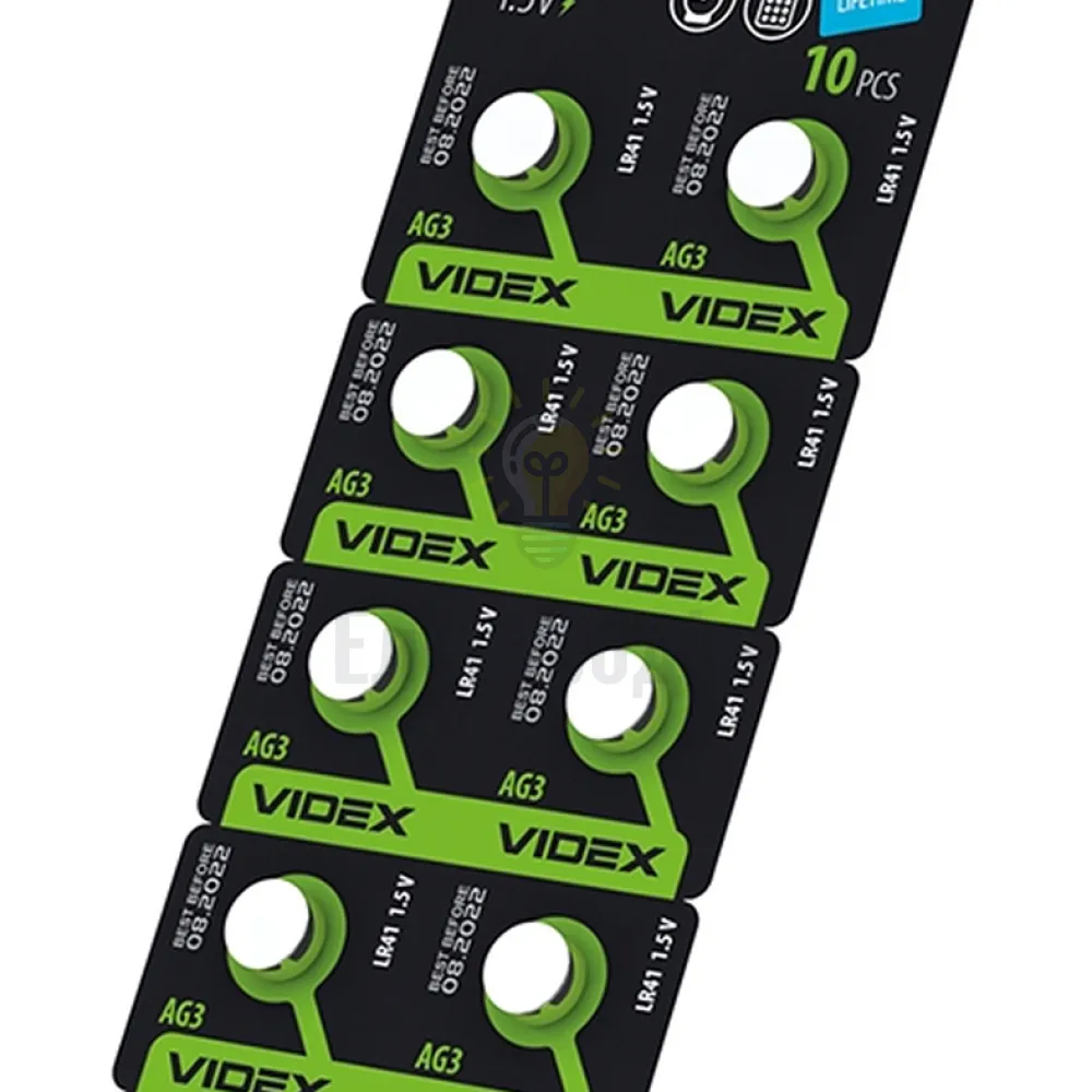Батарейка Videx AG 3, LR41, 392, 384, 736 1шт. AG3/10B/1.5V 
