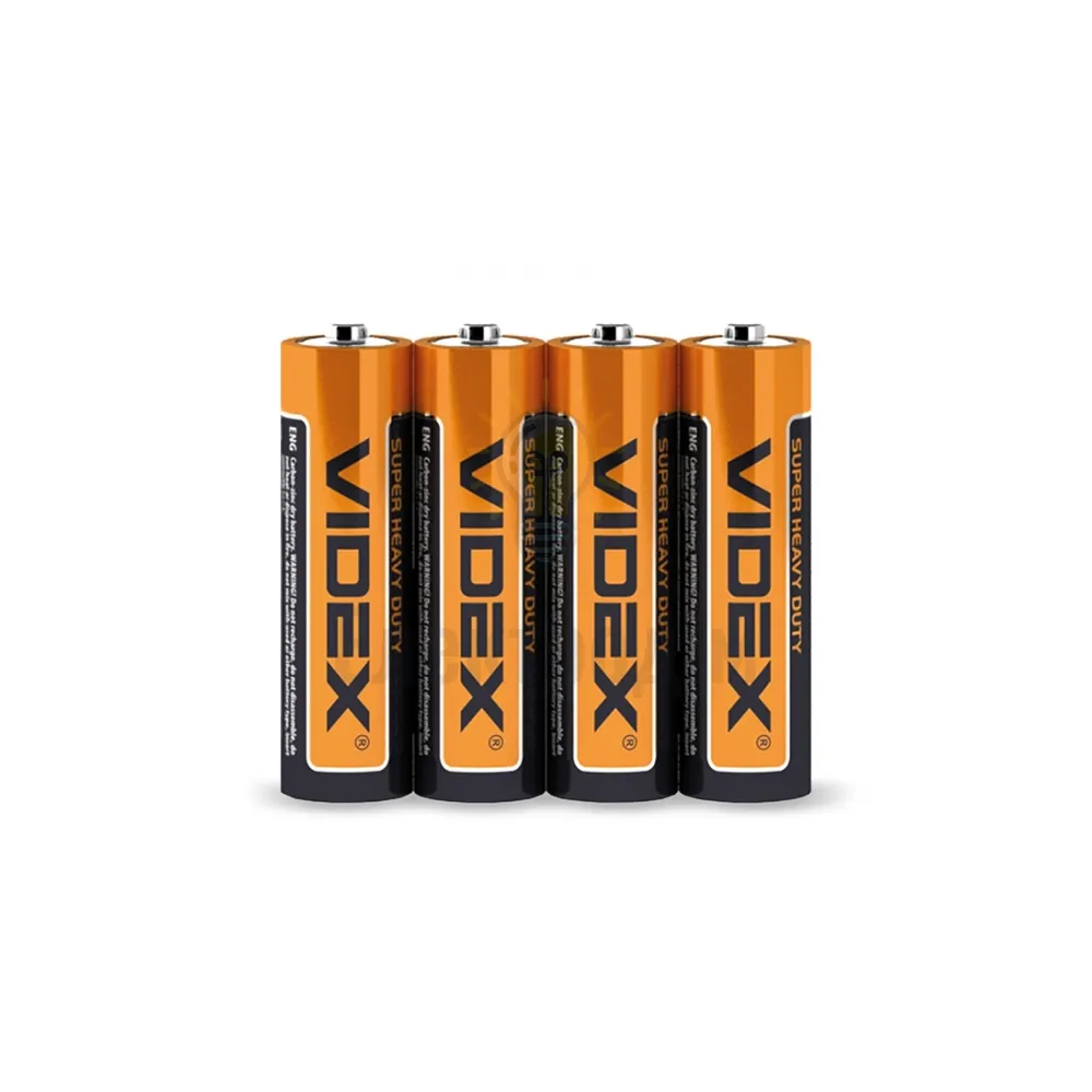 Батарейка Videx солевая R6P/AA 4шт SHRINK за 1 шт. 
