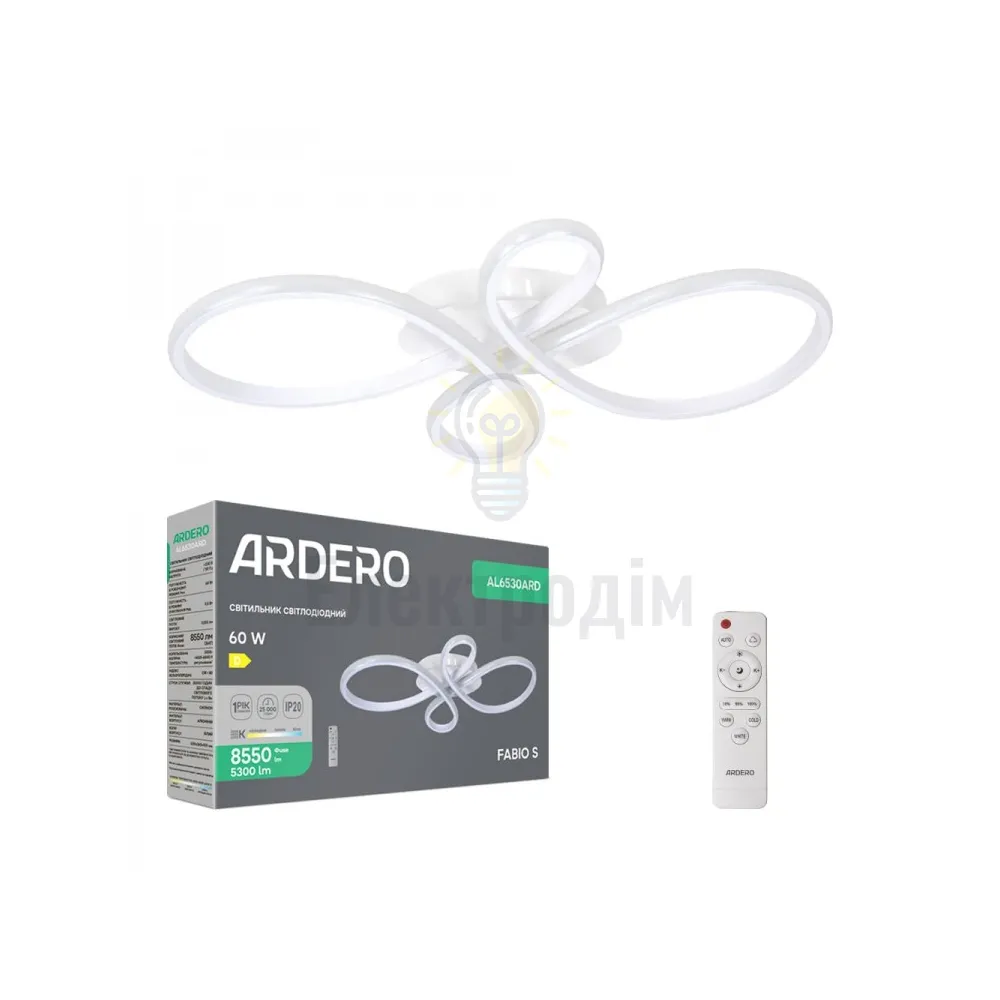 AL6530ARD 60W 5300Lm 3000K-6000K 630*360*100mm білий FABIO S 80495  - фото 1