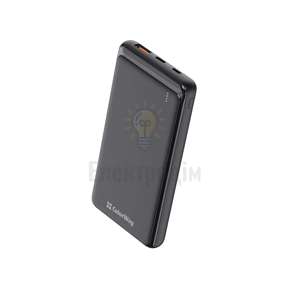 Павербанк УМБ ColorWay Power Bank 10 000 mAh Slim (USB QC3.0 + USB-C Power Delivery 18W) Black CW-PB100LPG3BK-PD)  - фото 14