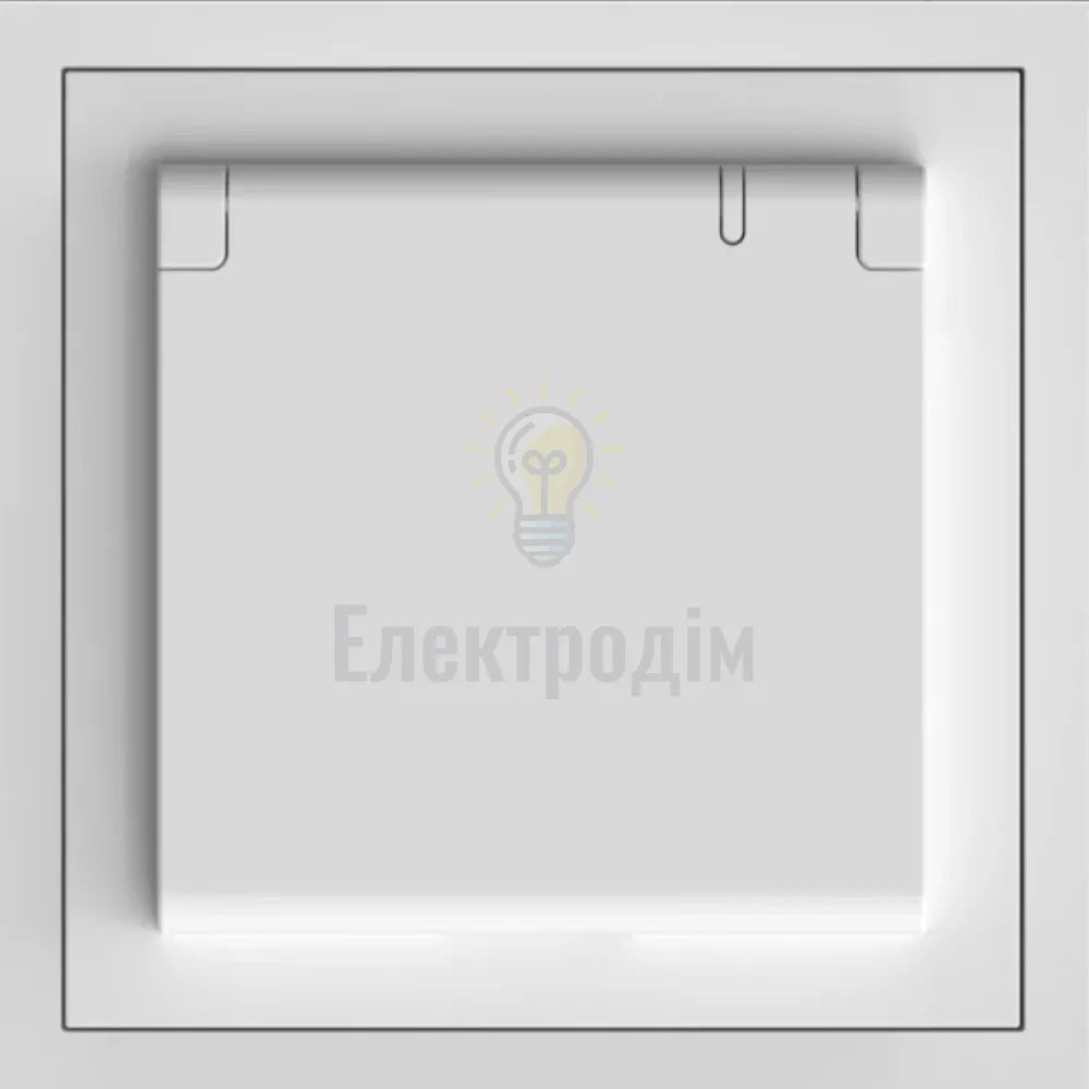 ER131-W розетка із заземленням, кришкою та шторками, механізм білий 16А Soft 8630  - фото 1