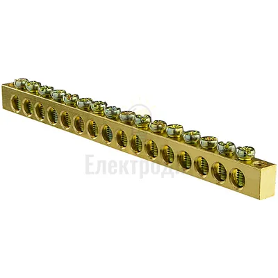 Шина нульова ACKO 6x9 мм 16 отворів бруском A0150120069 — купити в Електродім
