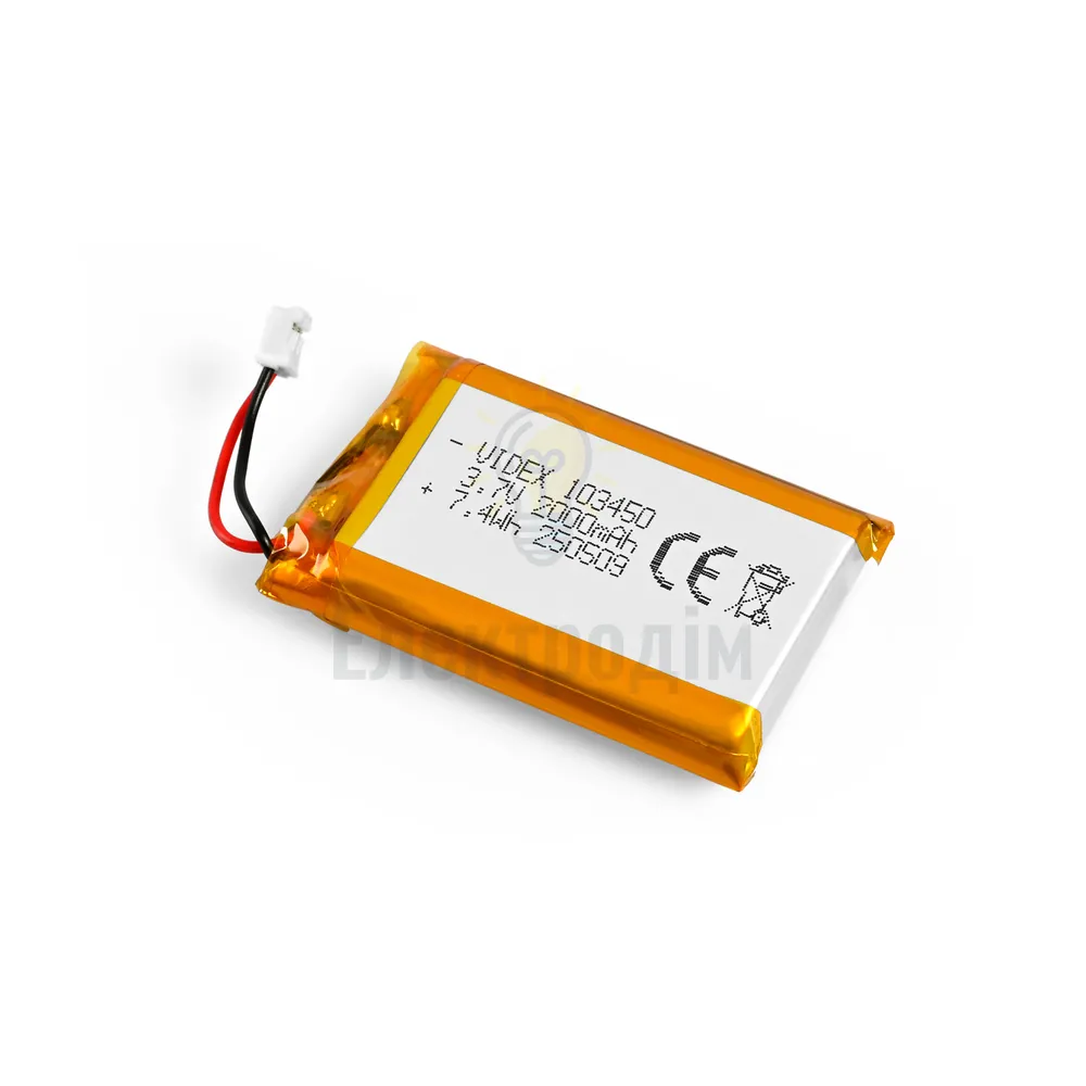 Акумулятор VIDEX Li-pol B103450 2000mAh 1pcs (60/120) VLF-B103450-20  - фото 4