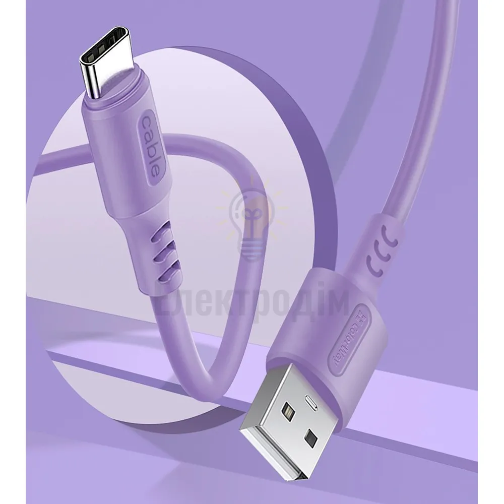 Кабель USB Type-C ColorWay CW-CBUC044-PU 2,4A 1м фіолетовий CW-CBUC044-PU  - фото 4