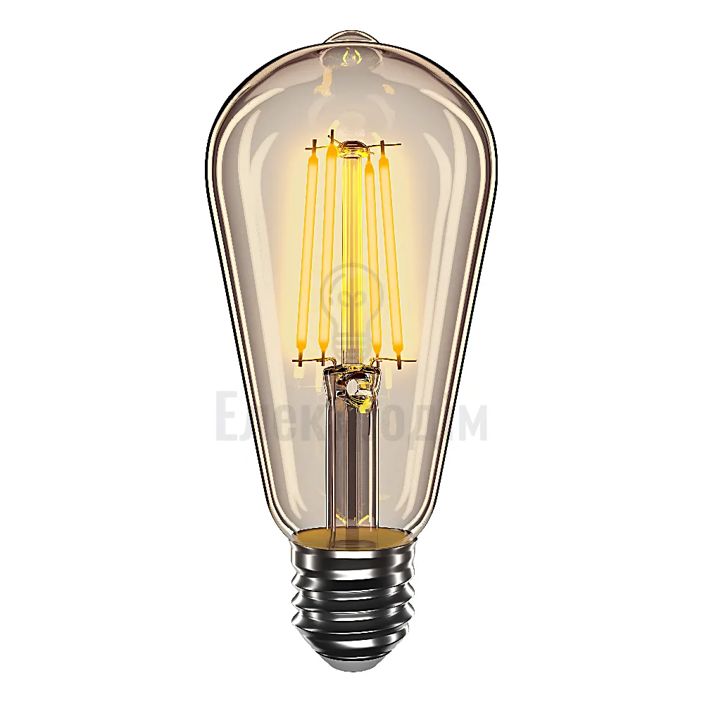 LED лампа VELMAX V-Filament-Amber-ST64, 4W, E27, 2200K, 400Lm 21-43-25 