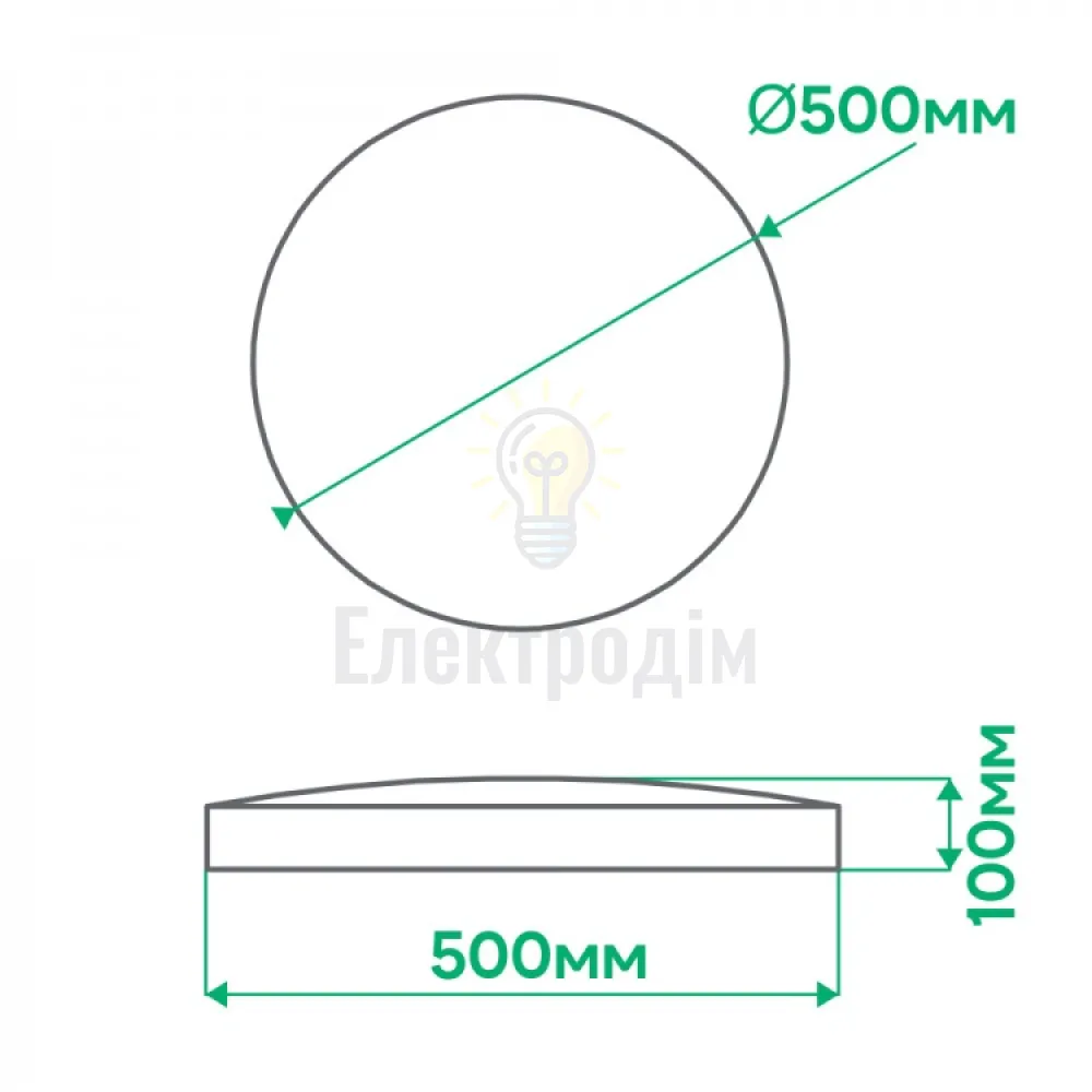 AL6085ARD 60W коло чорний 4500Lm 2700K-6500K 500*500*100mm NOVA 80057  - фото 1