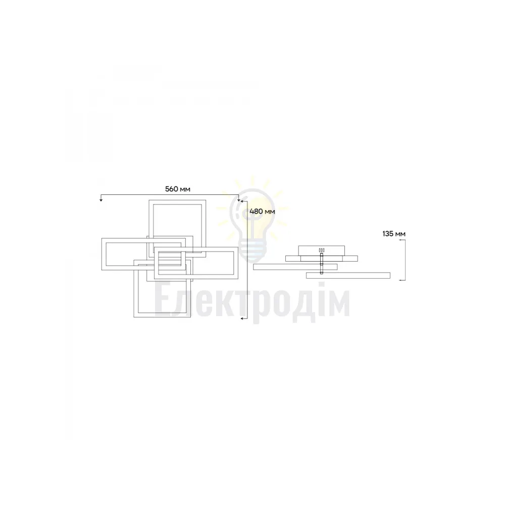 AL6494-1ARD 75W 4500Lm 3000K-6000K 560*480*135mm білий URBAN W 80436  - фото 1