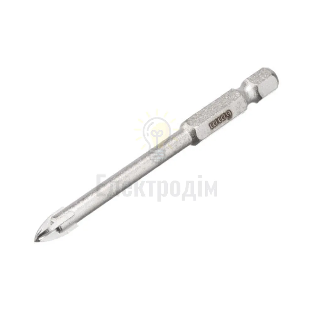 Свердло по склу та кераміці, 6 мм, HEX 1/4 INTERTOOL SD-0286 