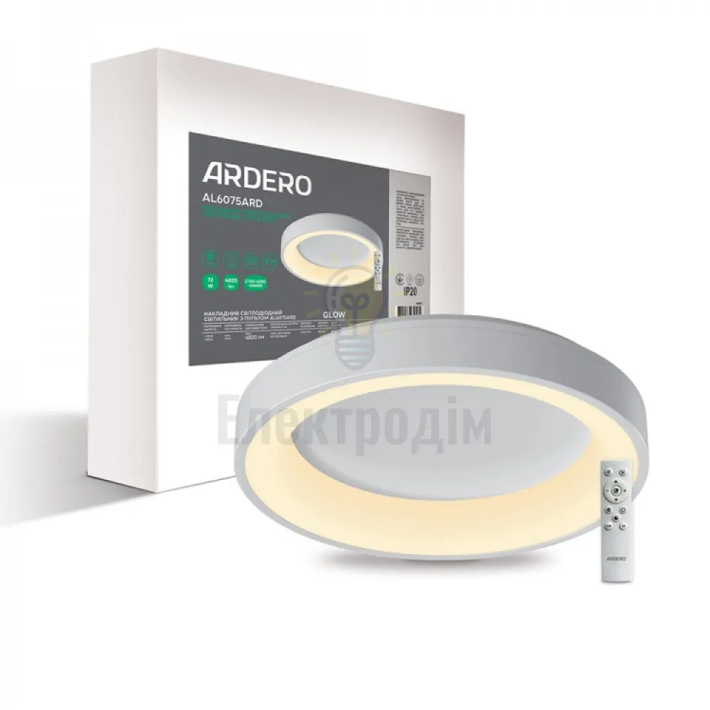 AL6075ARD 72W коло 4820Lm 2700K-6500K 450*80mm GLOW 80257 