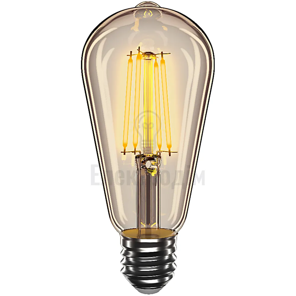 LED лампа VELMAX V-Filament-Amber-ST64, 4W, E27, 2200K, 400Lm 21-43-25 