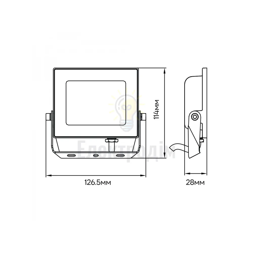 LL-1020ARD 20W 1600Lm 6500K (126,5*114*28мм) чорний IP65 80016  - фото 1