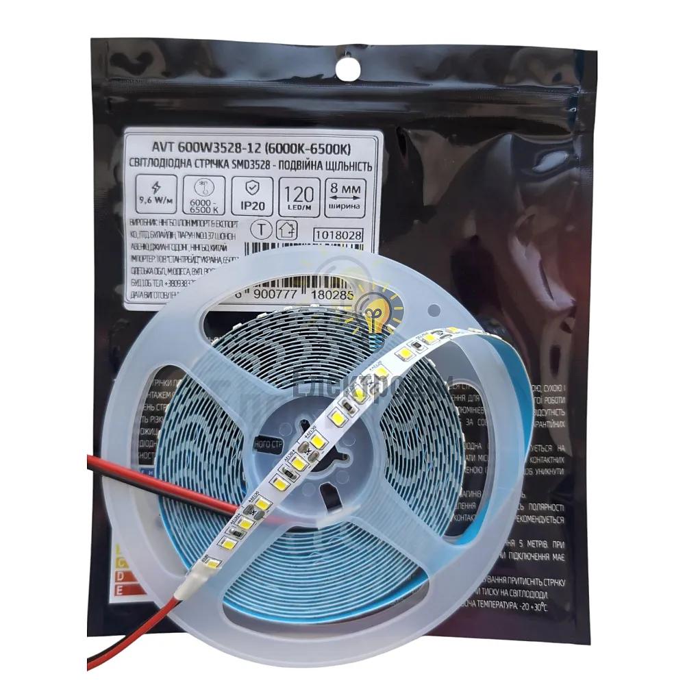 AVT 600W3528-12 (6000K-8000K) Світлодіодна стрічка smd3528 - подвійна щільність 1018028  - фото 2