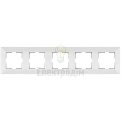Рамка 5-на горизонтальна Meridian біла 90979005-WH — купити в Електродім