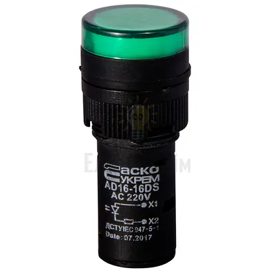 Сигнальна арматура AD16-16DS зелена 220V АC A0140030051 — купити в Електродім