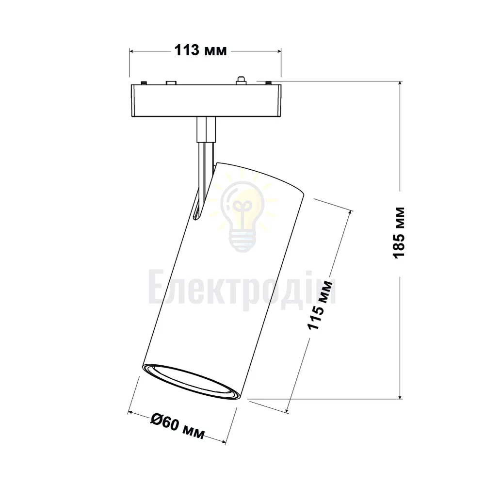 Світильник трековий магнітний Violux UST-M 12W 960Lm 4000К 48V чорний 320106  - фото 1