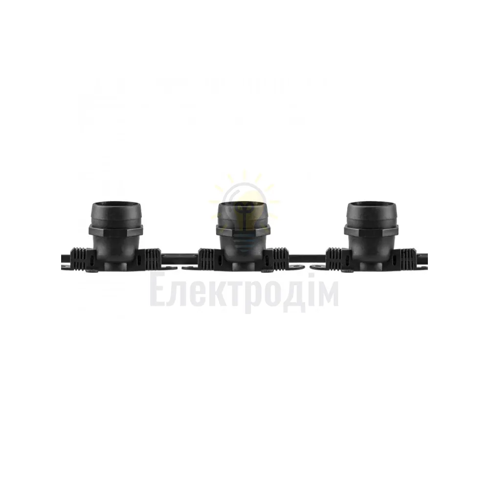 Гірлянда Белт-лайт CL50- 8 230V,10*Е27 шаг 50см, 5м+3м шнур, чорний IP65 29883  - фото 3