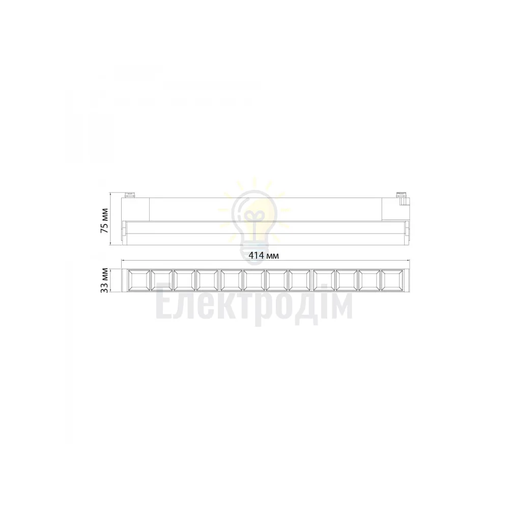 AL120F 30Вт 4000К 60 град чорний 414*33*75 мм ARD 80366  - фото 1