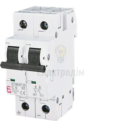 Авт. вимикач ETIMAT 10 DC 2p C 6A (6 kA) 2138712 — купити в Електродім