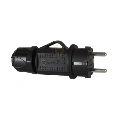 Вилка пряма з/з, 16А, чорна (IP44), TP electric (3101-700-0300) 62-56-04 — купити в Електродім