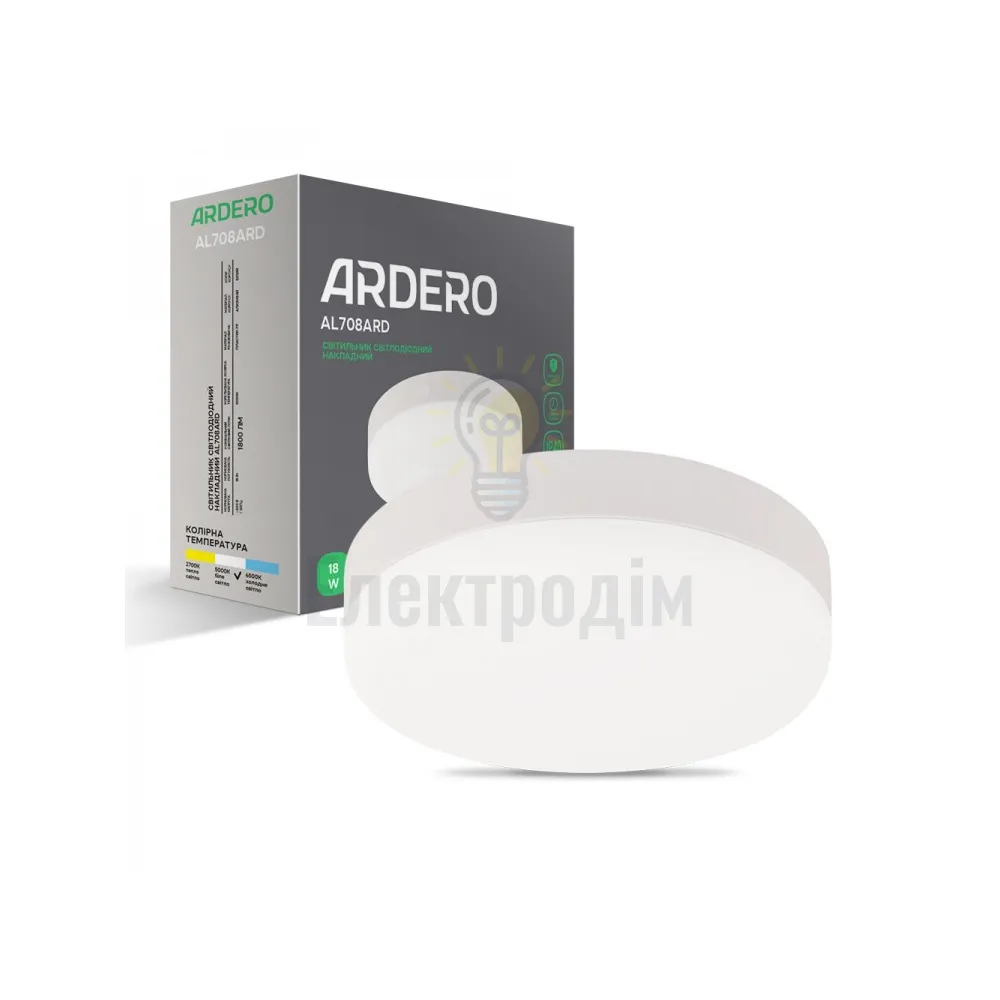 AL708ARD 18W коло накладний 1800Lm 5000K 120*40mm 80001 