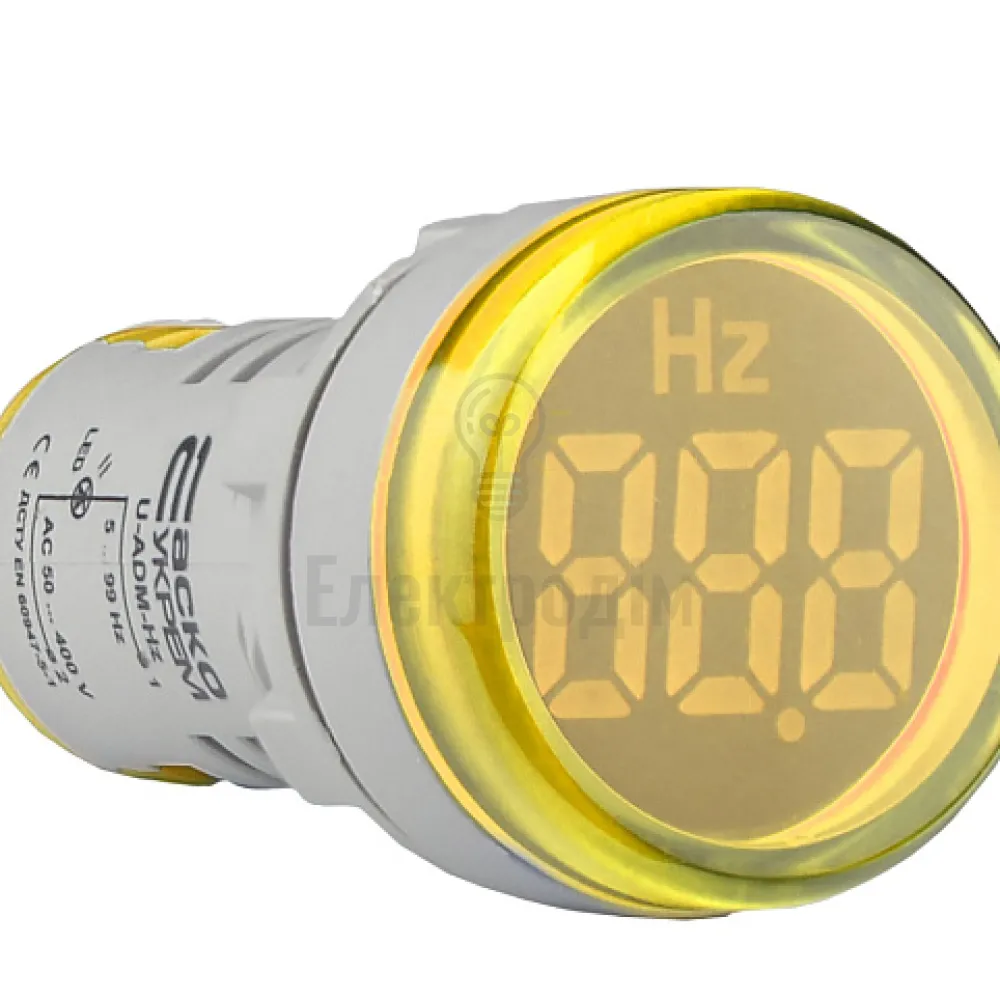 Світлосигнальна арматура АСКО з індикатором частоти серії U-ADM-Hz ᴓ22мм, кругла, жовта A0190010165 