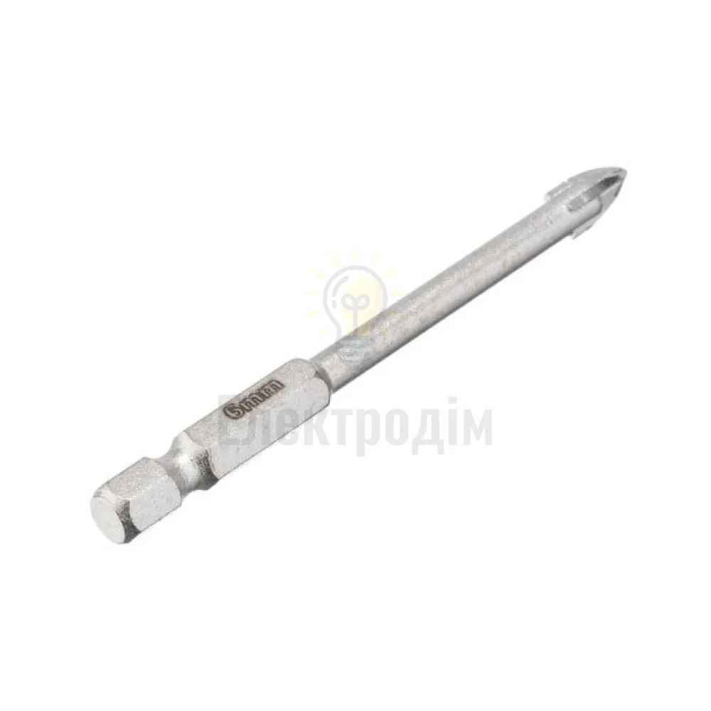 Свердло по склу та кераміці, 6 мм, HEX 1/4 INTERTOOL SD-0286  - фото 1