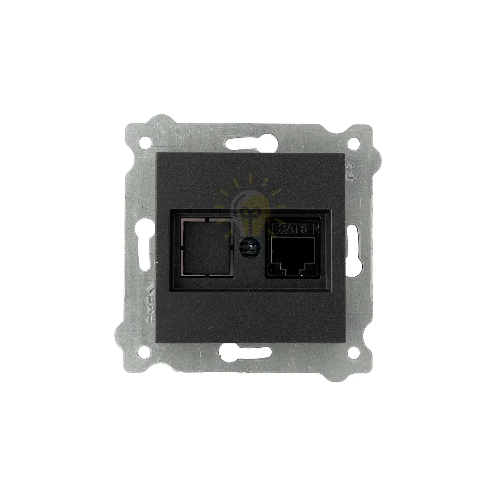 Механізм розетки чорний комп'ютерної (CAT6) 290-001403-253 