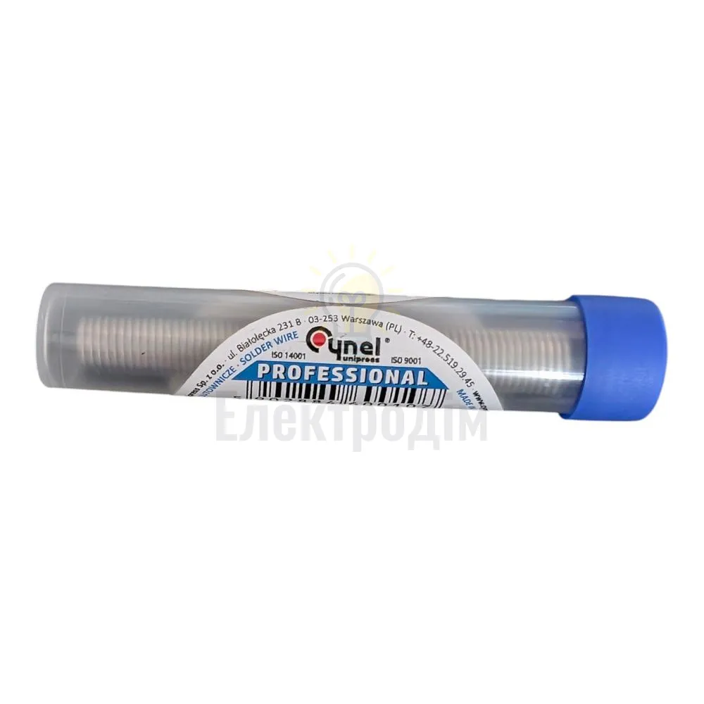 Дротяний припій, 1mm, 10g, з флюсом, свинцевий, CYNEL FIOLKA Sn60Pb40-SW26/2.5% Ø1.0, 10g 98052  - фото 1