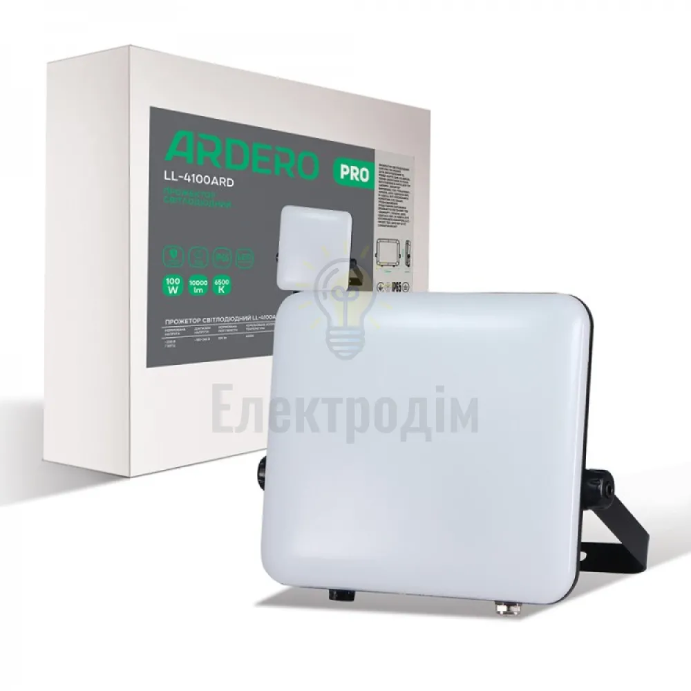 LL-4100ARD 100W 10000Lm 6500K (252*203*50мм) чорний IP65 80228 