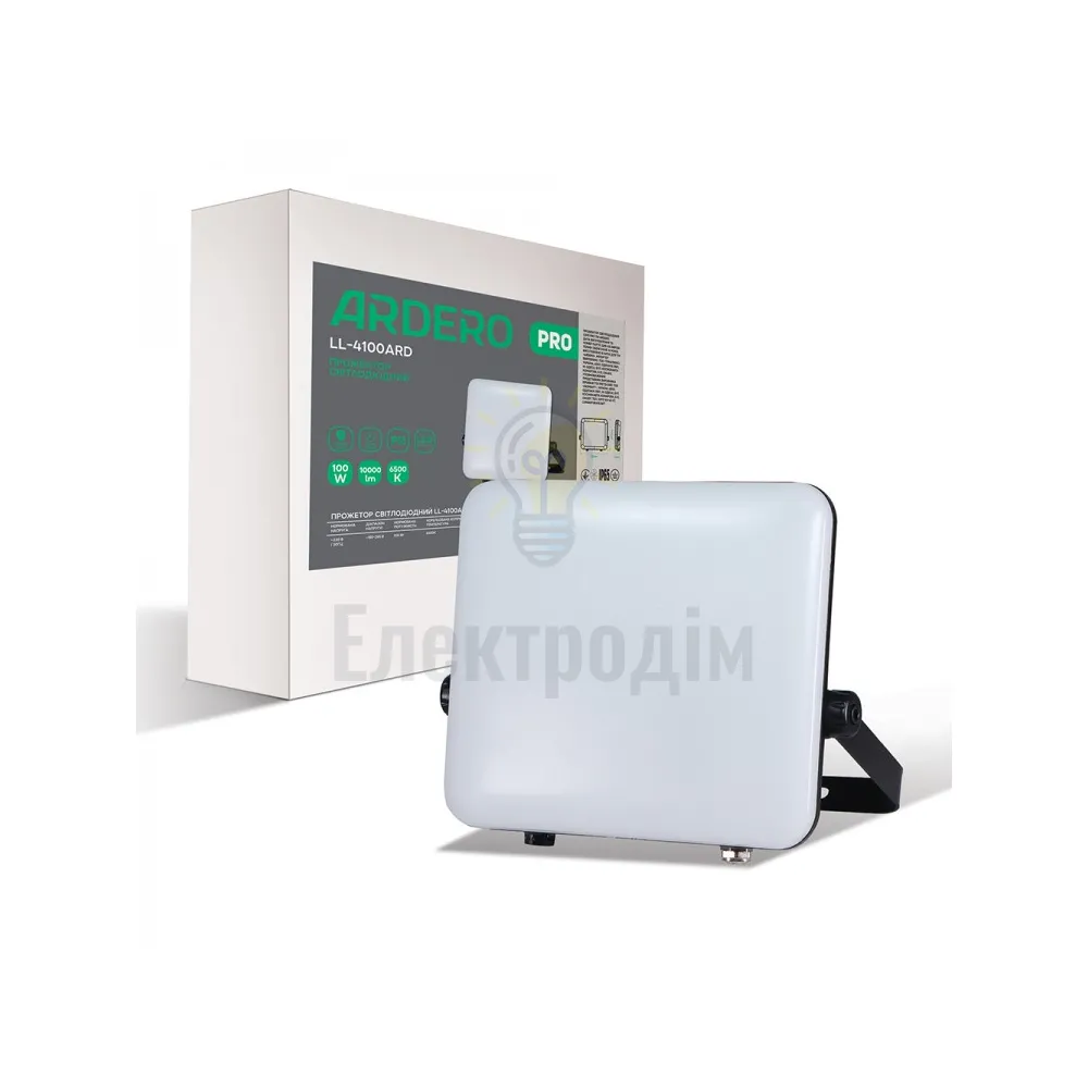 LL-4100ARD 100W 10000Lm 6500K (252*203*50мм) чорний IP65 80228 