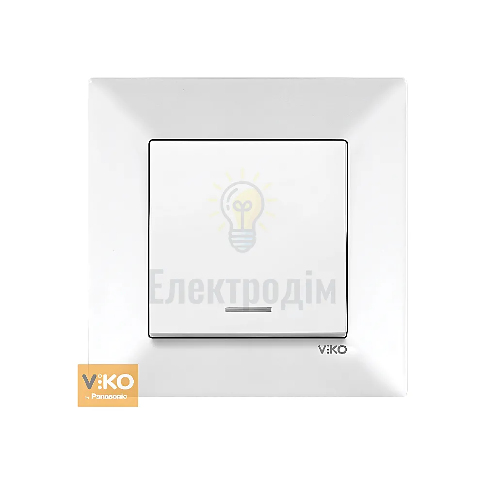 Вимикач 1-кл.  з підсвіткою Viko Meridian Білий 90970019-WH 