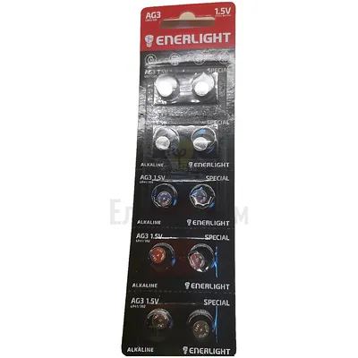 Батарейка ENERLIGHT AG 3, LR41, 392, 384, 736 1шт. — купити в Електродім