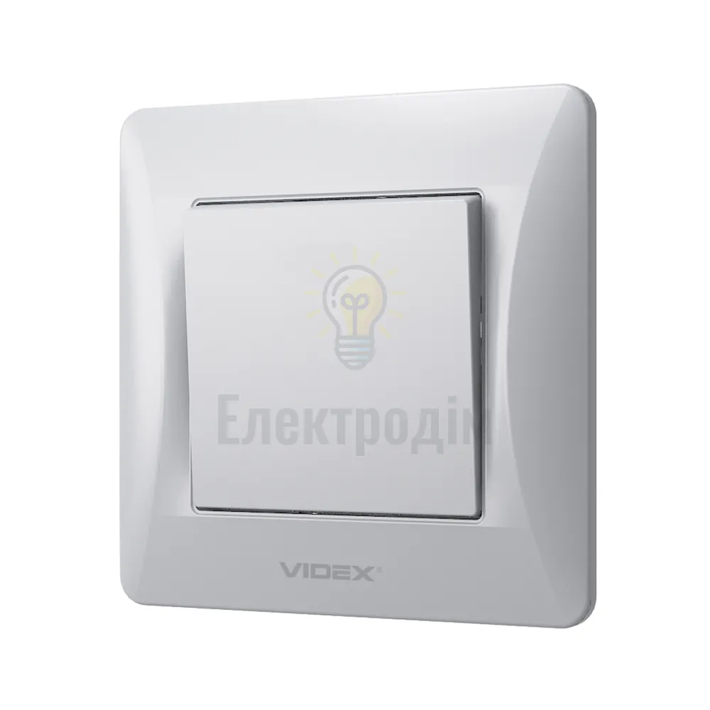 BINERA срібний шовк Вимикач внутрішній 1кл Videx VF-BNSW1-SS  - фото 2