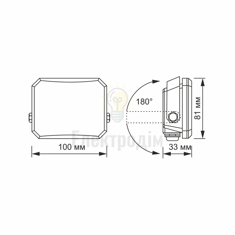 LED прожектор VIDEX F3 20W 5000K 220V Black VLE-F3-0205B  - фото 4