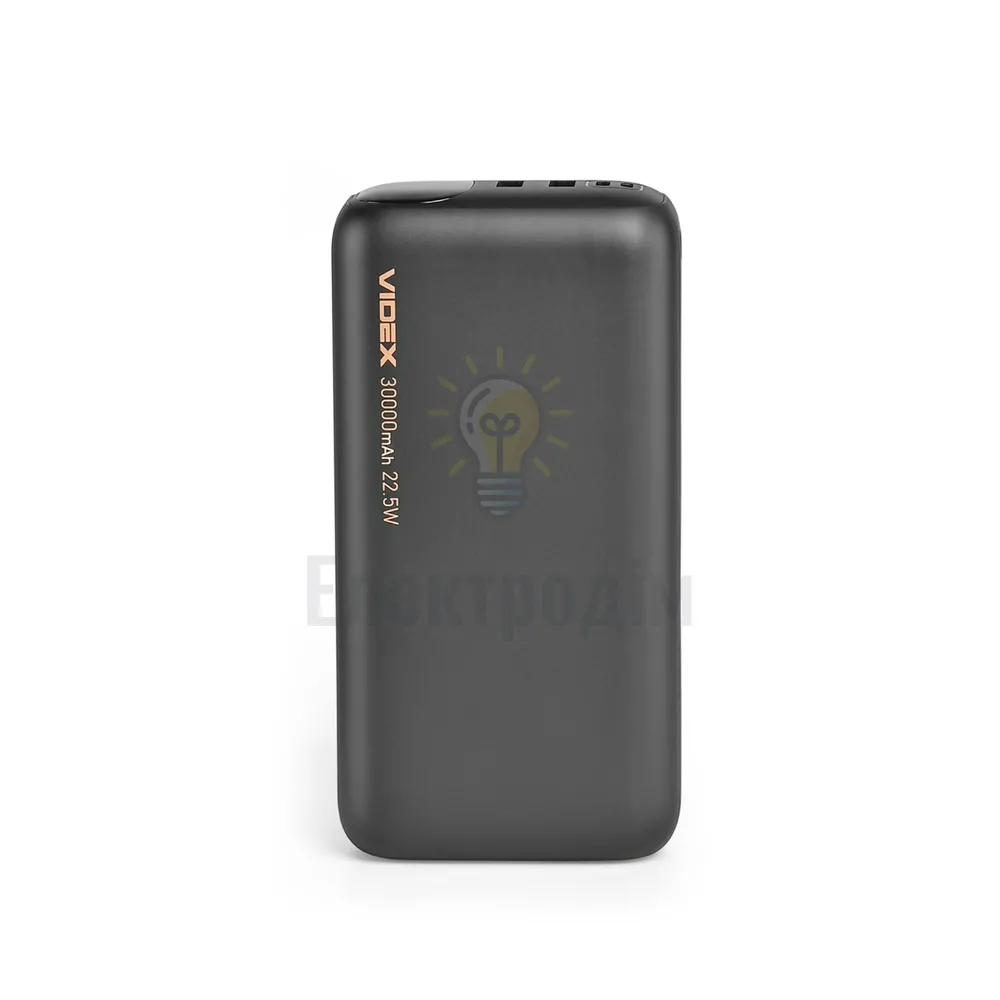 Павербанк 30000mAh Videx VPB-297-B 22,5W чорний	 VPB-297-B  - фото 1
