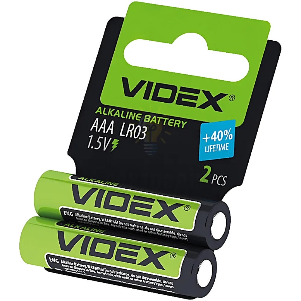 Батарейка Videx LR03 SHRINK CARD LR03/AAA 2pcs SC  - фото 1