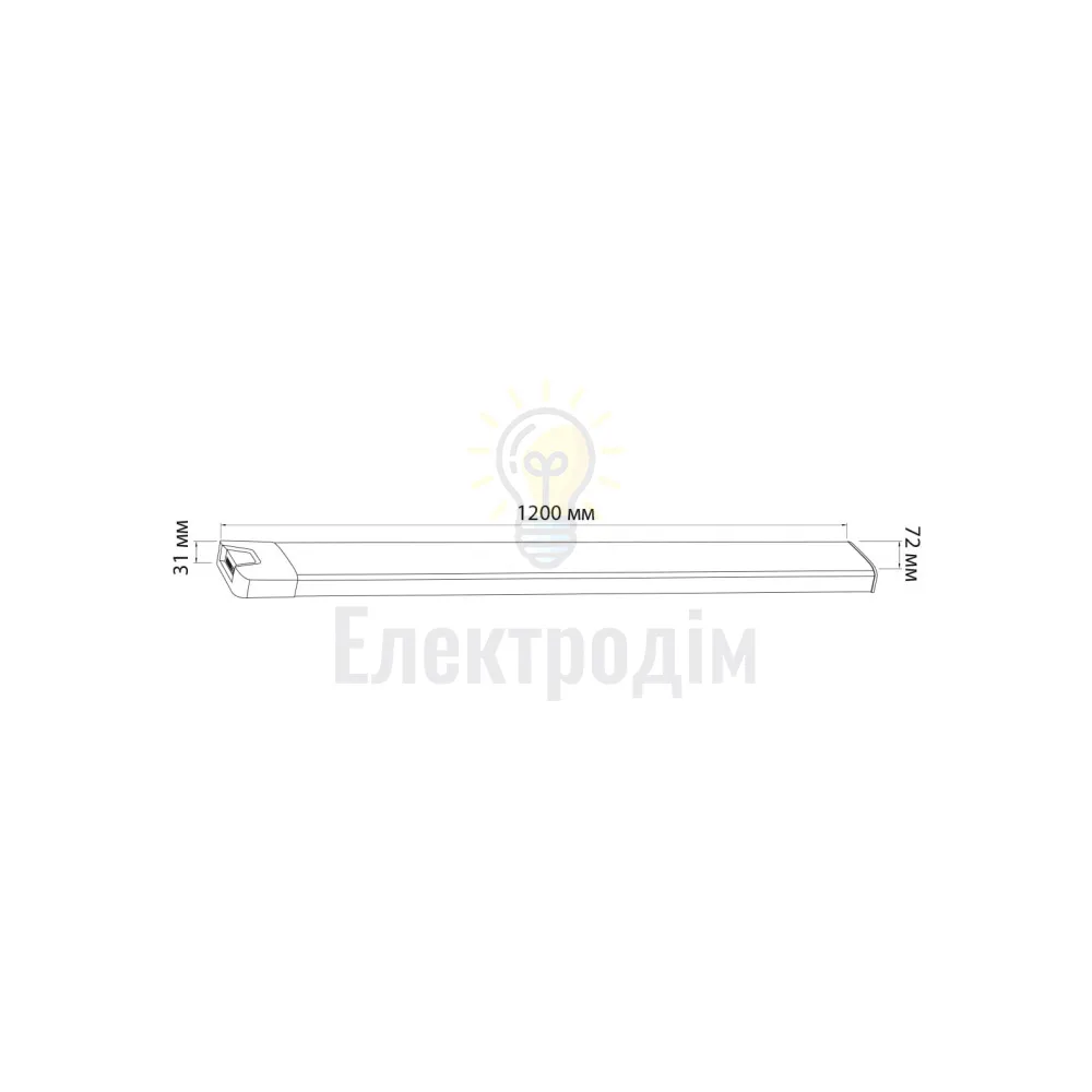 AL5030 60W 2700K/4000K/6500K білий 1200*72*31 мм ARD 80879  - фото 1