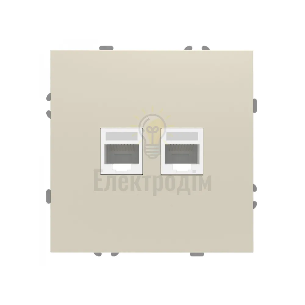 ER152PC-C розетка комп’ютерна подвійна, механізм шампань Soft 80827  - фото 1