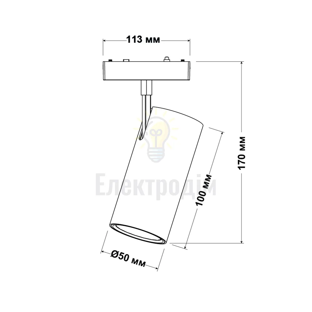Світильник трековий магнітний Violux UST-M 20W 1700Lm 4000К 48V чорний 320107  - фото 3