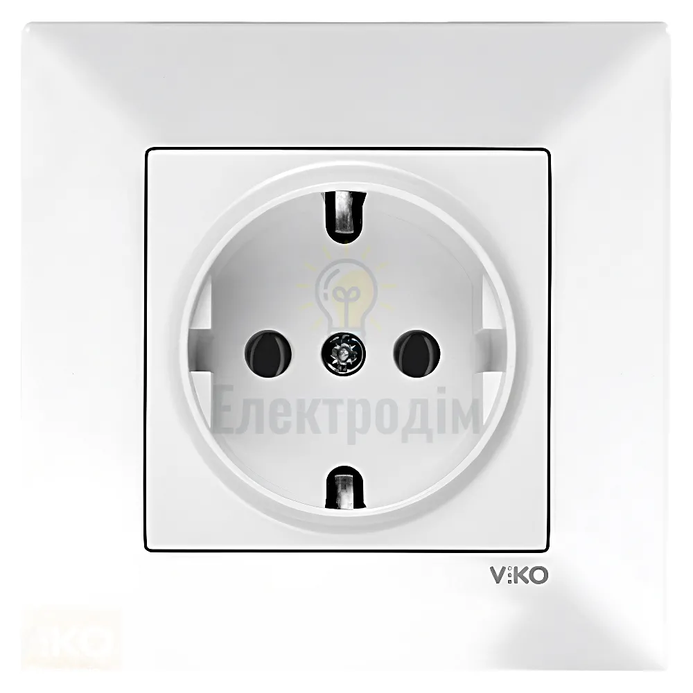 Розетка 1-на із з/к  Viko Meridian біла 90970008-WH 