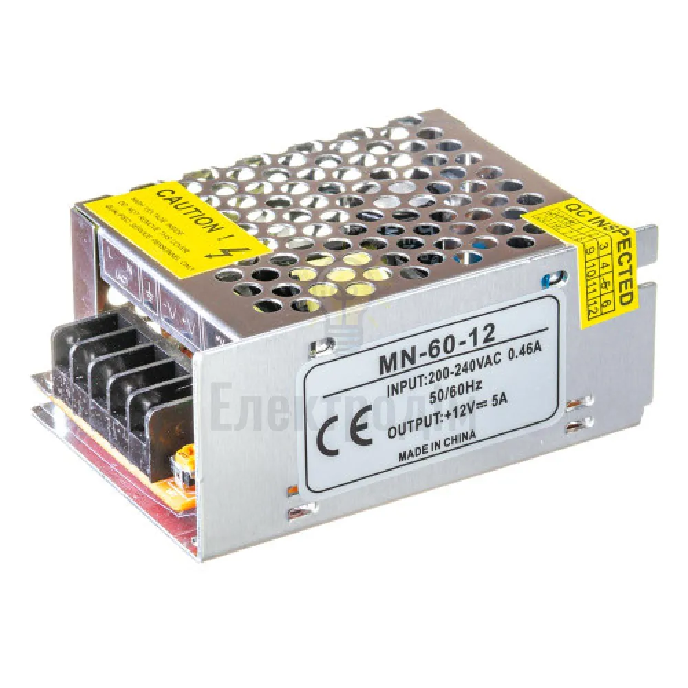 Блок  живлення 12В MN Блок живлення MN 5А - 60W 1013424  - фото 1