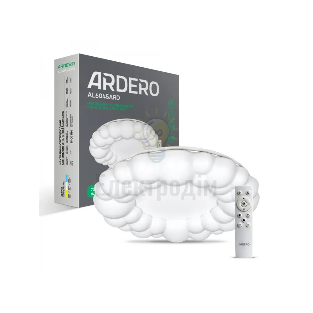AL6045ARD 72W коло 5400Lm 2700K-6500K 500*500*100mm ASTER 80056 