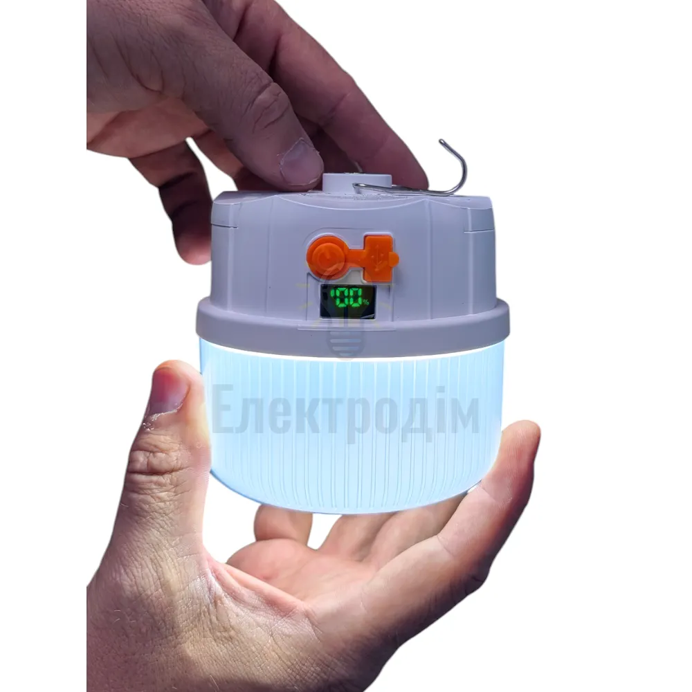 EL309 акум. світильник 13W, 100*105mm, 3*1200mAh (зм. акум. 18650), білий, LC 81171 