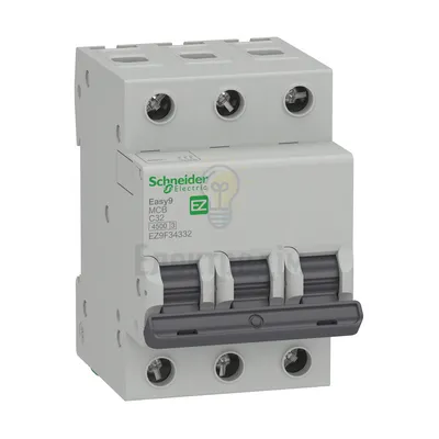 Автоматичний вимикач Schneider Electric EASY9 3P C 32А EZ9F34332 — купити в Електродім