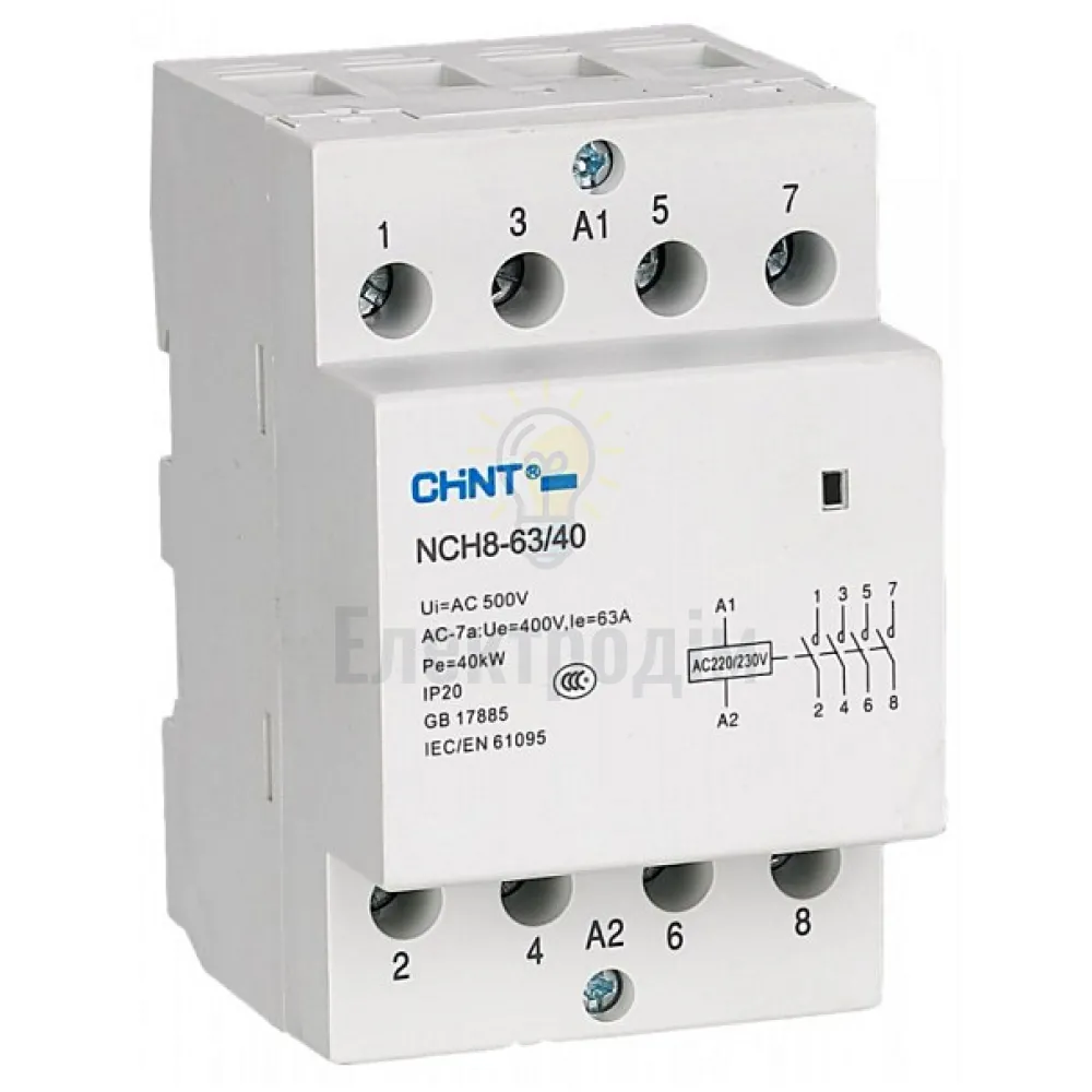 Контактор зм. стр. NCH8-63/40 4P 63A 256101 Chint 