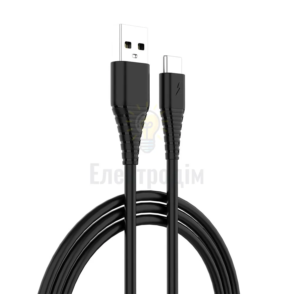 Зарядний пристрій мережевий USB + кабель Type-C 2,4A 10W чорний ColorWay CW-CHS012CC-BK CW-CHS012CC-BK  - фото 1